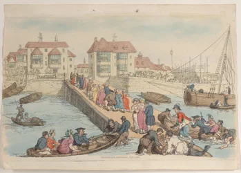 Plaat 25: Een Landingsplaats, uit Wereld in Miniatuur, 1816