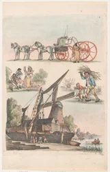 Plaat 9, Contouren van Figuren, Landschappen en Vee...voor het Gebruik van Leerlingen,..., 20 januari 1791