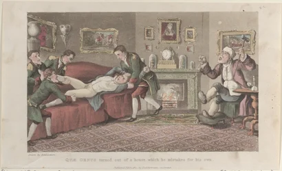 Quae Genus uit een huis gezet dat hij voor het zijne aanziet, uit The Hist..., 1 februari 1822