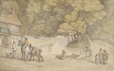 Rustiek tafereel met een rivier en een brug