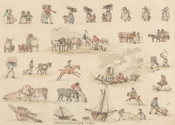 Set van zestien: Contouren van Figuren en Landschappen
