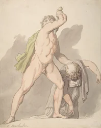 Staande Naakte Man Ondersteunt Flauwvallende Vrouw Ludovisi Galliër in de Uffizi