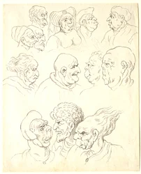 Studies van groteske hoofden
