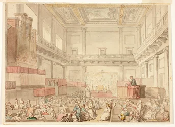 Studie voor Koninklijke Kapel, Whitehall, uit Microcosm of London