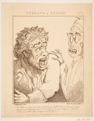 Terrour of Fright Le Brun Travested, of Karikaturen van de Passies