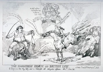 Het Hannoveraanse paard en de Britse leeuw, 1784