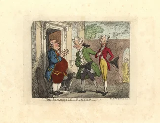 Bezoekende heren geweigerd toegang tot een huis door een bediende