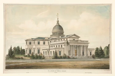 N.E. Gezicht op het State House gebouwd in 1794 - Trenton, N.J. Gewijzigd en vergroot 1845-6