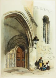 Deur, Tempel, frontispice voor Original Views of London as It Is
