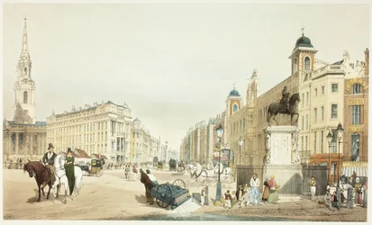 Toegang tot The Strand vanaf Charing Cross, plaat twintig uit Originele Zichten van Londen zoals het is