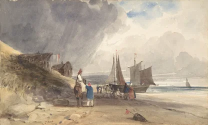 Figuren op een strand, Noord-Frankrijk, 1830
