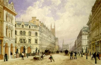 Holborn Viaduct Kijkend naar het Oosten, City of London