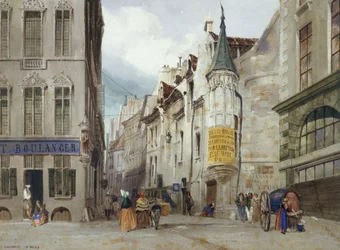 Het kruispunt van de straten Bailleul en Jean Tison, huidige 1e arrondissement, Parijs