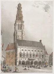 Pittoreske architectuur in Parijs, Gent, Antwerpen, Rouen, 1839
