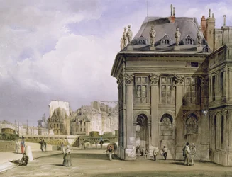 Het Île de la Cité vanaf het Institut, Parijs, ca. 1830-39