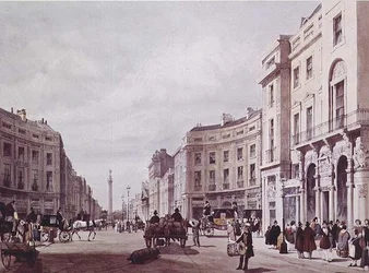 Uitzicht op Regent Street, kijkend naar de zuil van de hertog van York