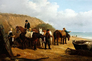 Wachten op de vangst (olie op doek)