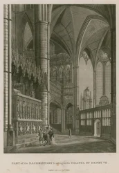 Deel van de Sacristie die leidt naar de Kapel van Koning Hendrik VII, Westminster Abbey, Londen