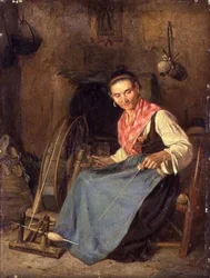 Vrouw aan het Spinnewiel