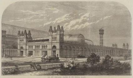 Het nieuwe hooggelegen station bij het Crystal Palace