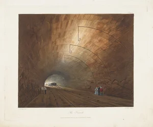 De Tunnel. Uit Gekleurde Zichten op de Liverpool en Manchester Spoorweg, 1831