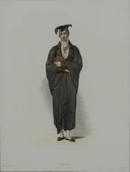 Geleerde, gegraveerd door J. Agar, gepubliceerd in R. Ackermann