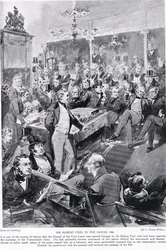 Sir Robert Peel in het huis, 1846, illustratie uit 