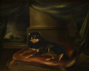 Een favoriete terriër op een rood kussen, c.1794-1843