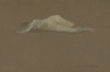 Naakte vrouw op haar zij