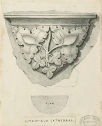 Interieur van Lichfield Kathedraal - Gesneden Bladwerk