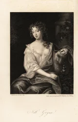 Nell Gwyn, restauratieactrice, geliefde van de graaf van Rochester, langdurige minnares van koning Karel II van Engeland