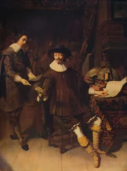 Constantijn Huygens en zijn klerk, 1627, ca. 1915