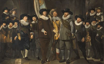 Officieren en andere burgerwachten van het IIIe arrondissement Amsterdam