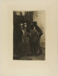 Twee vrouwen van de straat en hun metgezellen