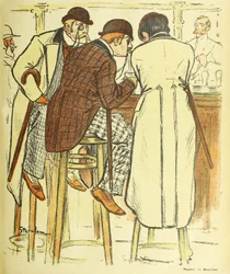 Aan de bar, uit Gil Blas Illustre, pub. 1899 kleurenlithografie, 1899