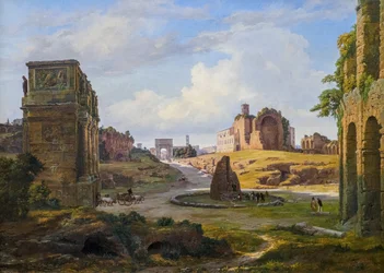 Uitzicht vanaf Colosseum richting Forum Romanum