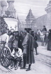 Executie van de Strelitz in opdracht van Peter de Grote, illustratie uit Landmarks in European History gepubliceerd door Gresham Publishing Co, ca. 1920 (litho)