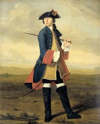 Portret van Ludolf Backhuysen II, Schilder, in het Uniform van de Dragonders