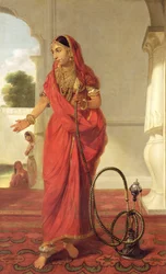 Een Indiase Danseres met een Waterpijp, 1772
