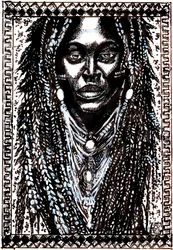 Portret met Afrikaanse dreadlocks