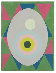 Egg is the Answer, 2023 (latex, collage en email op doek)