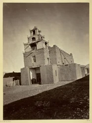 De kerk van San Miguel, de oudste in Santa Fe, New Mexico