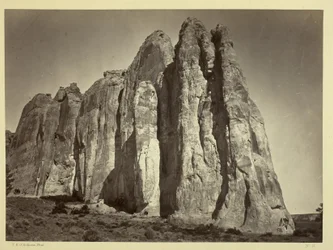 De zuidkant van Inscription Rock, 1873