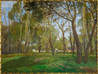 Prater tuinen in Wenen (olieverf op doek)