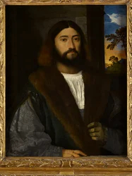 Portret van een bebaarde man (olieverf op doek)