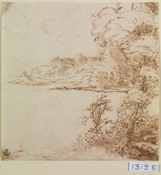 Uitzicht op een bergachtige kust