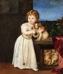 Duits: Clarissa Strozzi (1540-1581) op tweejarige leeftijd Portret van Clarissa Strozzi
