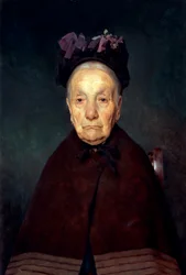 Portret van oude vrouw door Tito Lessi (1858-1917)