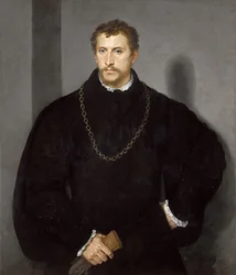 Portret van een jonge man met grijze ogen, 1540-1545