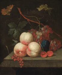 Fruitstilleven (olieverf op doek)